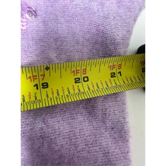 Chico’s Women’s Bohemian Sequin Purple V-Neck Sweater Size 1/M Wool Blend - Picture 11 of 14